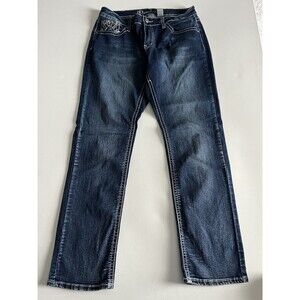 Vintage Y2K NDWeekend Low Rise Embellished Jean Womens 12 Dark Wash White Stitch